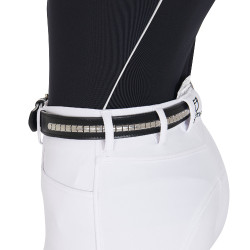 Ceinture en cuir avec clous argentés Equestro Noir / argent Ceinture en cuir avec clous argentés Equestro Noir / argent