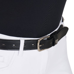 Ceinture en cuir avec clous argentés Equestro Noir / argent Ceinture en cuir avec clous argentés Equestro Noir / argent