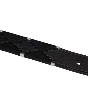 Ceinture en cuir avec broderie noire et blanche Equestro Ceinture en cuir avec broderie noire et blanche Equestro