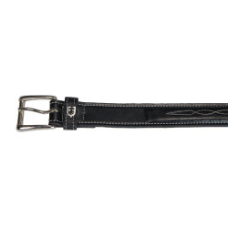 Ceinture en cuir avec broderie artisanale Equestro Noir Ceinture en cuir avec broderie artisanale Equestro Noir