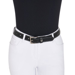 Ceinture en cuir avec broderie artisanale Equestro Noir Ceinture en cuir avec broderie artisanale Equestro Noir