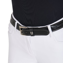 Ceinture en cuir avec broderie artisanale Equestro Noir Ceinture en cuir avec broderie artisanale Equestro Noir