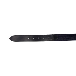 Ceinture élastique en cuir avec boucle logo Equestro Argent / marine Ceinture élastique en cuir avec boucle logo Equestro Argent / marine