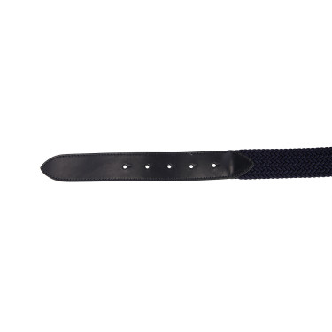 Ceinture élastique en cuir avec boucle logo Equestro Argent / marine Ceinture élastique en cuir avec boucle logo Equestro Argent / marine