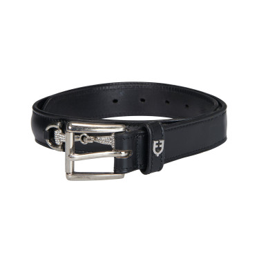 Ceinture anglaise en cuir avec mors eggbutt et strass Equestro Ceinture anglaise en cuir avec mors eggbutt et strass Equestro