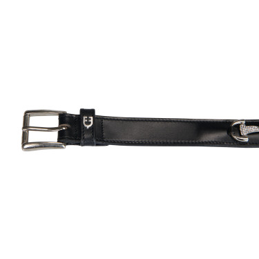 Ceinture anglaise en cuir avec mors eggbutt et strass Equestro Ceinture anglaise en cuir avec mors eggbutt et strass Equestro
