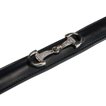 Ceinture anglaise en cuir avec mors eggbutt et strass Equestro Ceinture anglaise en cuir avec mors eggbutt et strass Equestro