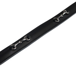Ceinture anglaise en cuir avec mors eggbutt Equestro Noir / argent Ceinture anglaise en cuir avec mors eggbutt Equestro Noir / argent