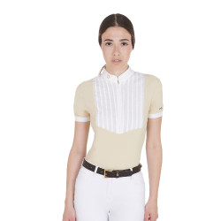 Ceinture anglaise en cuir avec mors eggbutt Equestro Marron / or