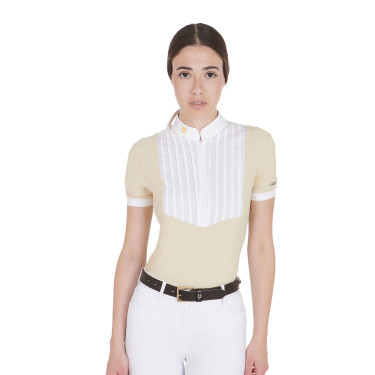 Ceinture anglaise en cuir avec mors eggbutt Equestro Marron / or