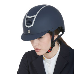 Casque ultra-léger avec cadre poli Eclipse Equestro Marine / argent Bleu