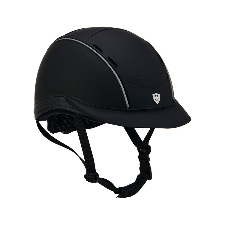 Casque Phantom avec logo frontal et inserts en cuir Equestro Casque Phantom avec logo frontal et inserts en cuir Equestro