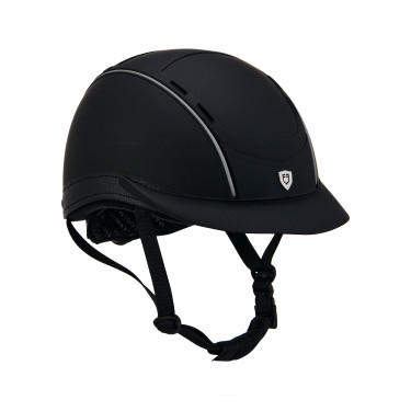 Phantom-helm met frontaal logo en leren inzetstukken van Equestro Phantom-helm met frontaal logo en leren inzetstukken van Equestro