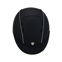 Casque Phantom avec logo frontal et inserts en cuir Equestro Noir Casque Phantom avec logo frontal et inserts en cuir Equestro Noir