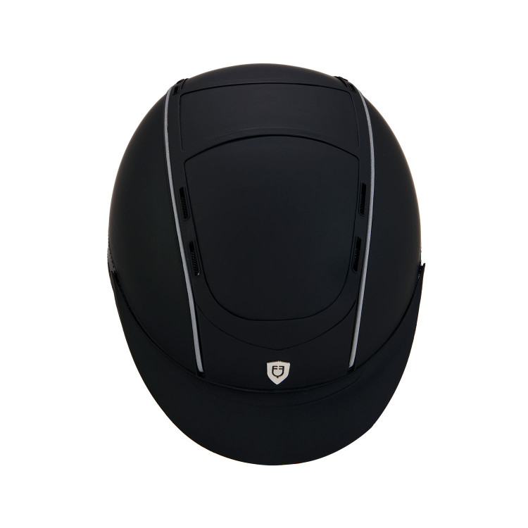Casque Phantom avec logo frontal et inserts en cuir Equestro Casque Phantom avec logo frontal et inserts en cuir Equestro