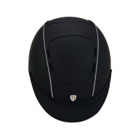 Phantom-helm met frontaal logo en leren inzetstukken van Equestro Zwart Phantom-helm met frontaal logo en leren inzetstukken van Equestro Zwart