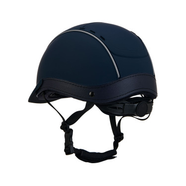 Casque Phantom avec logo frontal et inserts en cuir Equestro Marine Bleu marine