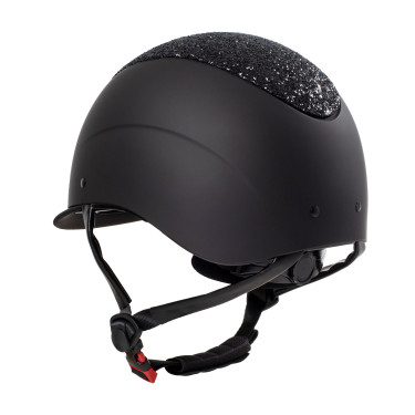 Dameshelm Galaxy met smalle vizier en strass Equestro Zwart / glanzend zwart