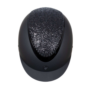 Casque femme Galaxy avec visière étroite et strass Equestro Noir / noir brillant