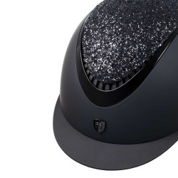 Casque femme Galaxy avec visière étroite et strass Equestro Noir / noir brillant