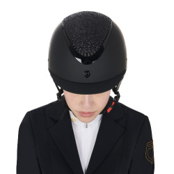 Dameshelm Galaxy met smalle vizier en strass Equestro Zwart / glanzend zwart