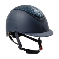 Casque femme Galaxy avec visière étroite et strass Equestro Marine / marine brillant Bleu