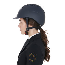 Casque femme Galaxy avec visière étroite et strass Equestro Marine / marine brillant Bleu