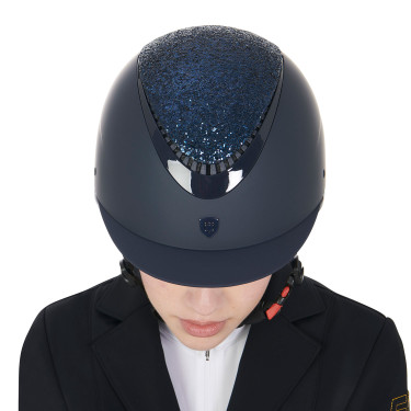Dameshelm Galaxy met smalle vizier en strass Equestro Marine / glanzend marine Blauw