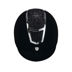 Casque en velours ultra-léger avec strass Eclipse Equestro Noir / argent Casque en velours ultra-léger avec strass Eclipse Equestro Noir / argent