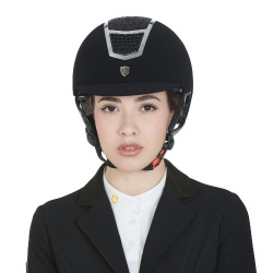 Casque en velours ultra-léger avec strass Eclipse Equestro Noir / argent Casque en velours ultra-léger avec strass Eclipse Equestro Noir / argent