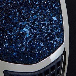 Ultralichte fluwelen helm met strass Eclipse Equestro Marine / zilver Blauw