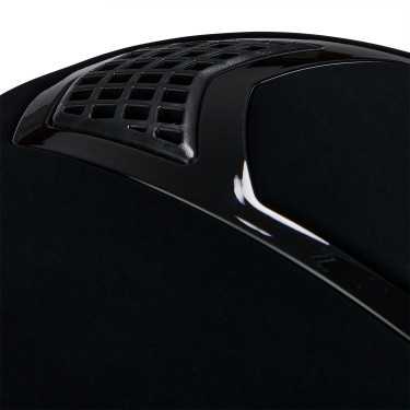 Casque Eclipse en velours uni (3 rembourrages) Equestro Noir / noir