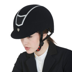 Eclipse fluwelen unie helm (3 vullingen) Equestro Zwart / zilver