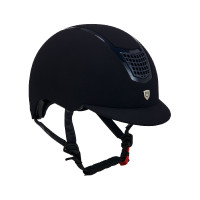 Casque Eclipse en velours uni (3 rembourrages) Equestro Noir / rose gold