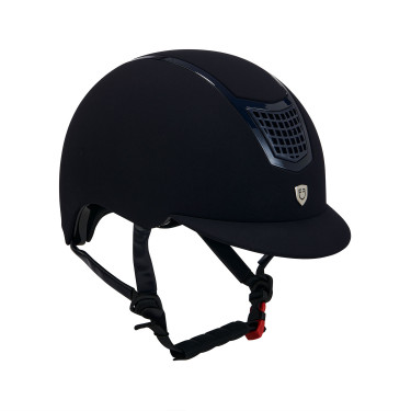 Casque Eclipse en velours uni (3 rembourrages) Equestro Marine / marine Bleu