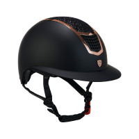 Casque Eclipse avec strass et visière large (3 rembourrages) Equestro Noir / argent Casque Eclipse avec strass et visière large (3 rembourrages) Equestro Noir / argent