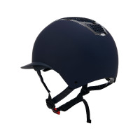 Casque Eclipse avec strass et visière large (3 rembourrages) Equestro Marine / argent Bleu Casque Eclipse avec strass et visière large (3 rembourrages) Equestro Marine / argent Bleu