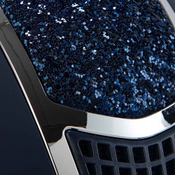 Eclipse-helm met strass en brede klep (3 voeringen) Equestro Marine / zilver Blauw