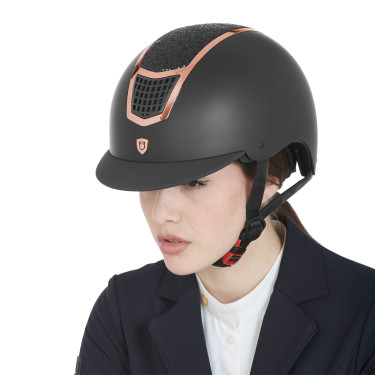Casque Eclipse avec strass Equestro Noir / rose gold