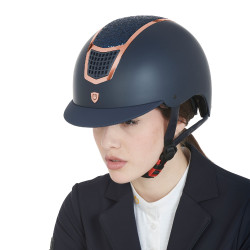 Eclipse-helm met strass Equestro Marine / roségoud Marineblauw