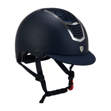 Casque Eclipse avec strass Equestro Marine / argent Bleu