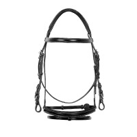 Bride obstacle en cuir anglais Equestro Noir Bride obstacle en cuir anglais Equestro Noir