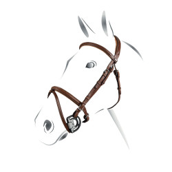 Bride obstacle en cuir anglais Equestro Cognac Marron