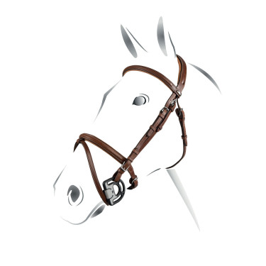 Leren springteugel Engels Equestro Cognac Bruin