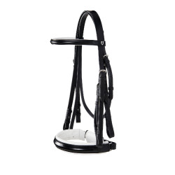 Bride en cuir lisse de dressage Dressage+ Equestro Noir Bride en cuir lisse de dressage Dressage+ Equestro Noir