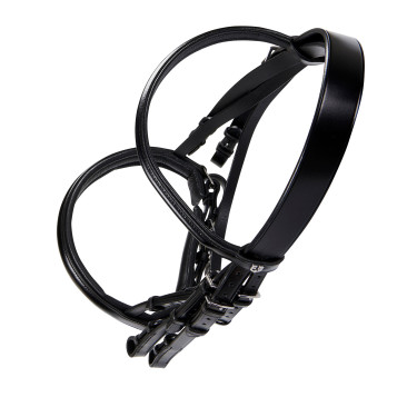 Leren dressuurhoofdstel Dressage Equestro Zwart