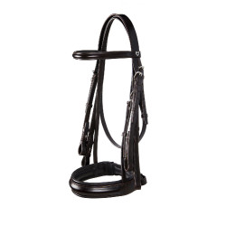Bride de dressage en cuir Dressage Equestro Marron foncé