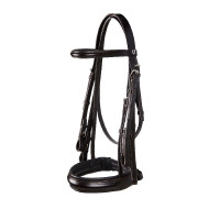 Leren dressuurhoofdstel Dressage Equestro Zwart
