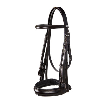 Leren dressuurhoofdstel Dressage Equestro Donkerbruin