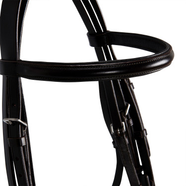 Bride de dressage en cuir Dressage Equestro Marron foncé